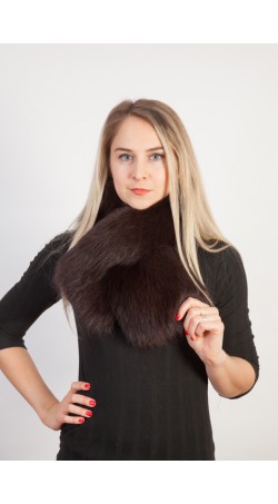 Fox fur scarf-collar (extra dark brown color)